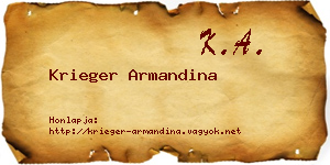 Krieger Armandina névjegykártya
